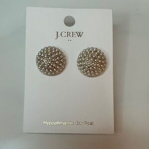 J. Crew Pearl-Embellished Silver Earrings